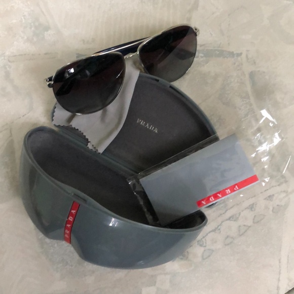 Prada Blue Aviator Sunglasses - Picture 11 of 11